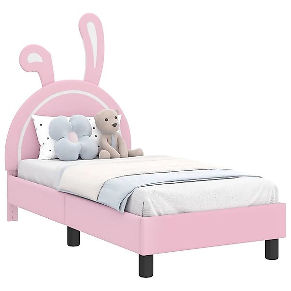vidaXL Kinderbettgestell mit Kopfteil Rosa 70 x 140 cm PU 42011191 günstig online kaufen