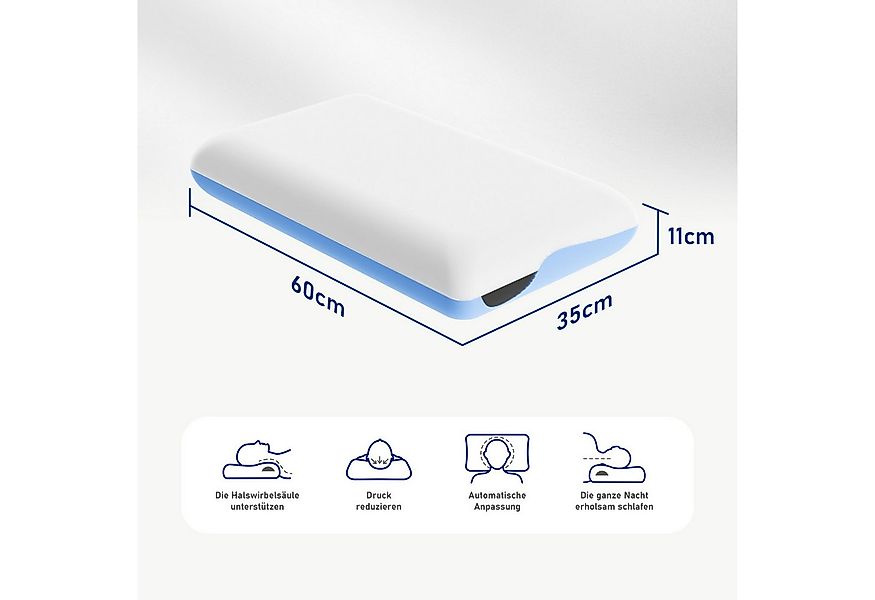 ROYGBIV Nackenstützkissen orthopädisches kissen, kopfkissen nackenschmerzen günstig online kaufen