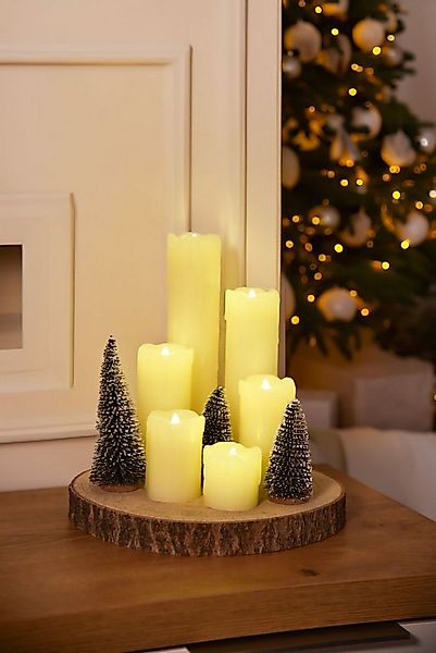 Gravidus LED-Kerze 6 LED Echtwachskerzen flackernd warmweiß Set günstig online kaufen