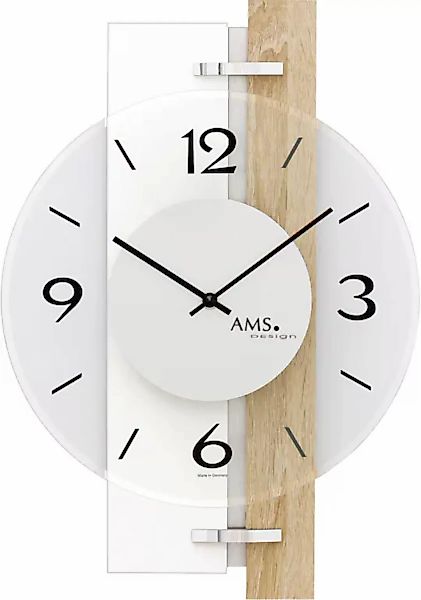 AMS Wanduhr »W9557«, Quarzuhr,Holz,Wohnzimmer,Esszimmer,Küche,Arbeitszimmer günstig online kaufen