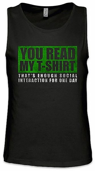 Urban Backwoods Tanktop You Read My Ärmelloses T-Shirt Geek Nerd Fun Inform günstig online kaufen