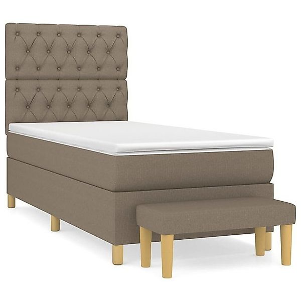 vidaXL Boxspringbett Boxspringbett mit Matratze Taupe 80x200 cm Stoff Bett günstig online kaufen