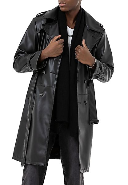RedBridge Lederimitatjacke Herren Kunst-Leder Trenchcoat Peacoat günstig online kaufen