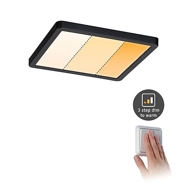 Paulmann Areo Panel dimtowarm eckig schwarz 17,5cm günstig online kaufen