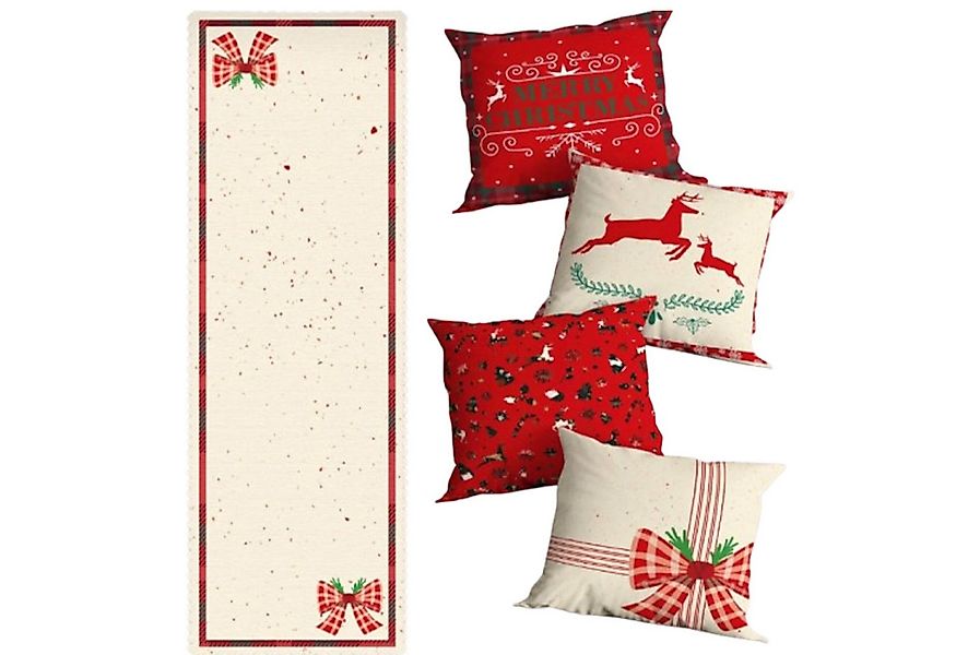 inovesis Kissenbezüge Weihnachts Kissenbezüge mit Reißverschluss, Tischläuf günstig online kaufen