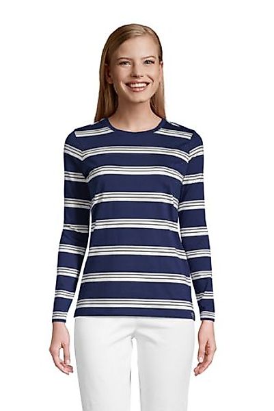 Supima-Shirt, Langarm in Petite-Größe, Damen, Größe: XS Petite, Blau, Baumw günstig online kaufen