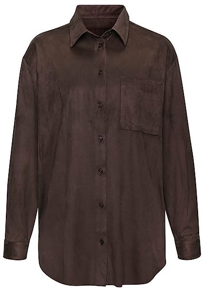 French Connection Langarmhemd aus Veloursleder-Imitat mit aufgesetzter Tasc günstig online kaufen