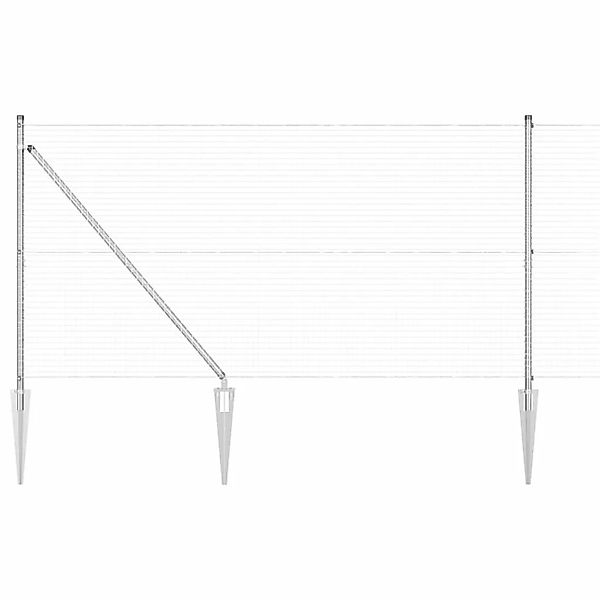 vidaXL Zaunpfosten Silber 25 x 1,4 m 25 x 25 mm Maschen Stahl 3351972 günstig online kaufen