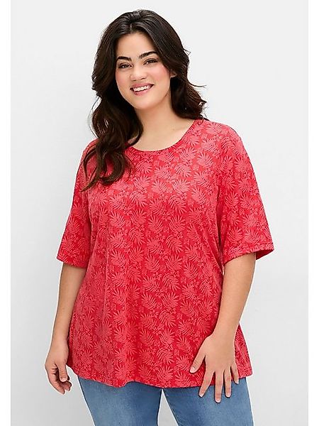Sheego T-Shirt Große Größen mit Alloverprint, leicht tailliert günstig online kaufen