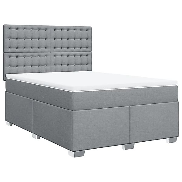 vidaXL Boxspringbett mit Matratze Hellgrau 140x190 cm Stoff 3292797 günstig online kaufen