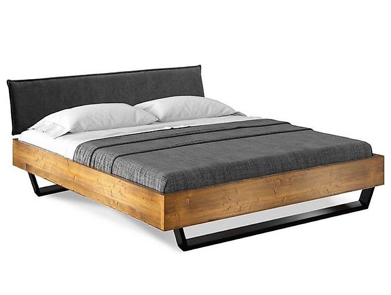 Moebel-Eins Massivholzbett, CURBY Kufenbett mit Polster-Kopfteil, Material günstig online kaufen