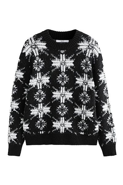 Next Rundhalspullover Regular Fit Rundhalspullover mit Schneeflocken (1-tlg günstig online kaufen