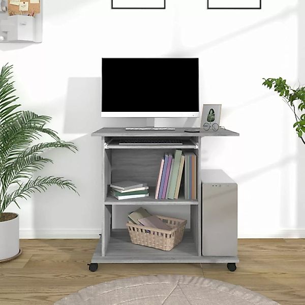 Vidaxl Schreibtisch Grau Sonoma 80x50x75 Cm Holzwerkstoff günstig online kaufen