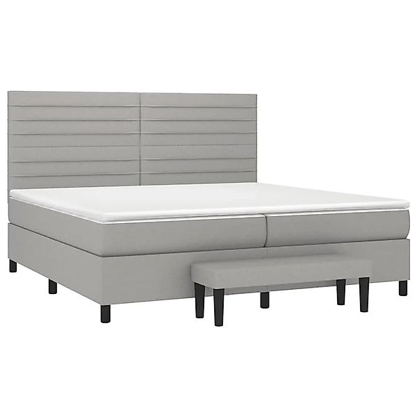 vidaXL Boxspringbett mit Matratze Hellgrau 200x200 cm Stoff 3136701 günstig online kaufen