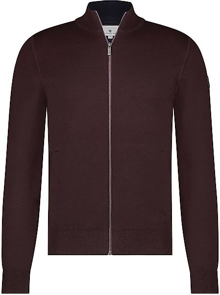 State Of Art Strickjacke Fine Contrast Wool Blend Bordeaux - Größe 3XL günstig online kaufen