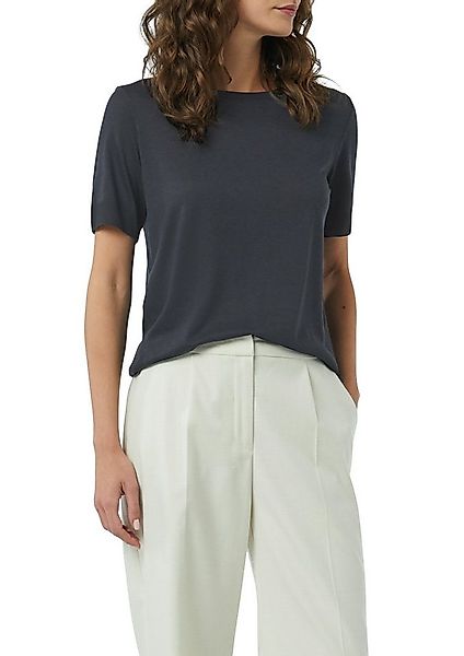 comma Kurzarmshirt aus Strick mit Rippdetails günstig online kaufen