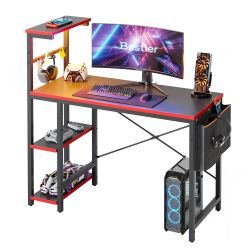 Bestier Gamingtisch Gaming Schreibtisch mit Regalen günstig online kaufen