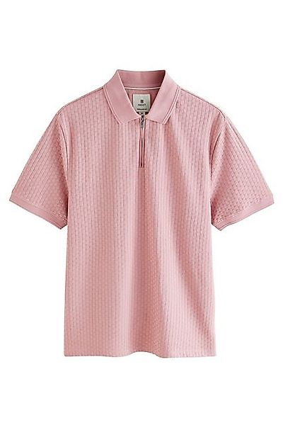 Next Poloshirt Strukturiertes Polo-Shirt mit RV-Kragen günstig online kaufen