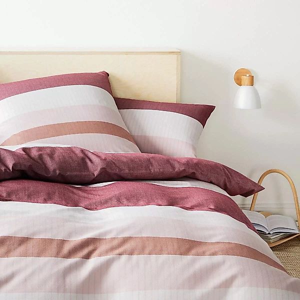 elegante Soft-Flanell Bettwäsche Leeds blush-rot günstig online kaufen