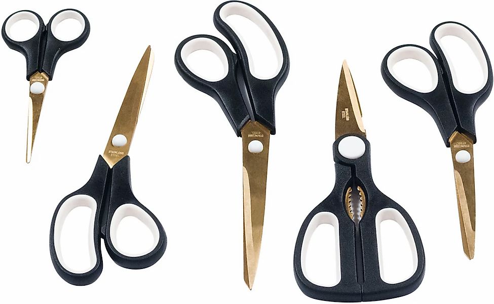 KING Scheren-Set "Easycut" 5 Scheren, Edelstahlklingen, Titan beschichtet, günstig online kaufen