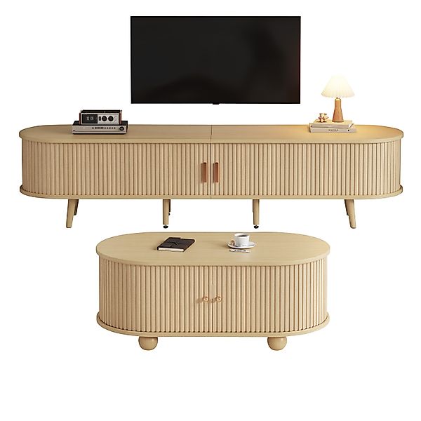 MODFU Wohnzimmer-Set TV-Schrank & Couchtisch Set, günstig online kaufen