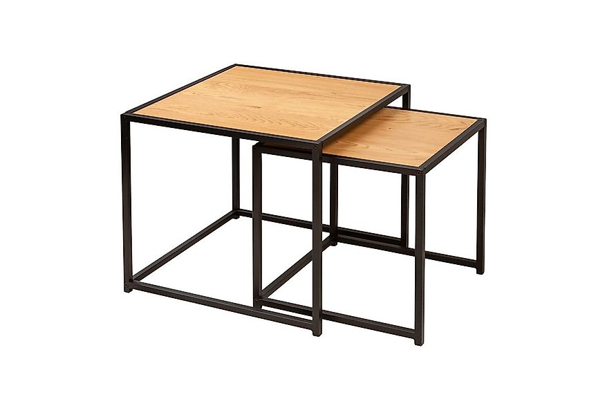 riess-ambiente Beistelltisch SLIM LINE 50cm natur / schwarz (Set, 2-St), Wo günstig online kaufen