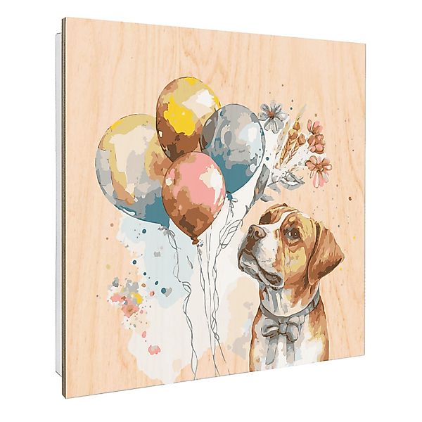 Banjado Großer Schlüsselbox Holz 30x30cm Weiß Scharnier Rechts 50 Haken Sch günstig online kaufen