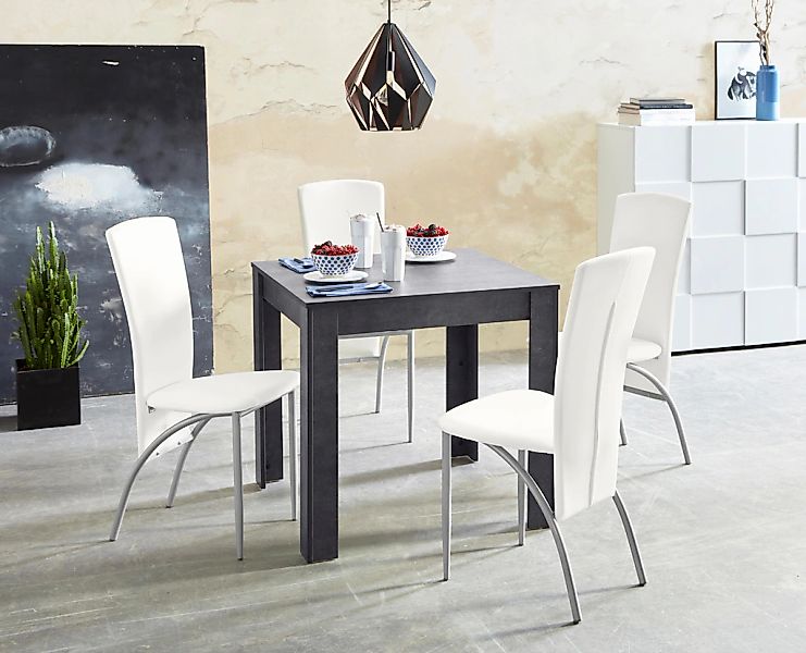 OTTO home Essgruppe Tischbreite 80 cm in schieferfarben, 5tlg. Essgruppe günstig online kaufen