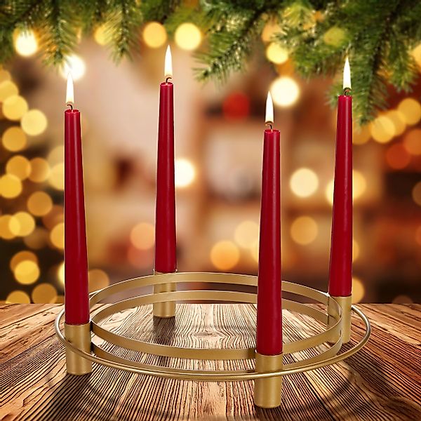 BRUBAKER Adventskranz Metall Adventskerzenhalter im Ring günstig online kaufen