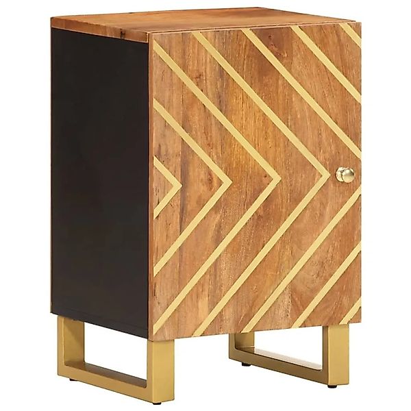 vidaXL Badschrank Braun und Schwarz 38x33,5x58 cm Massivholz Mango 356804 günstig online kaufen
