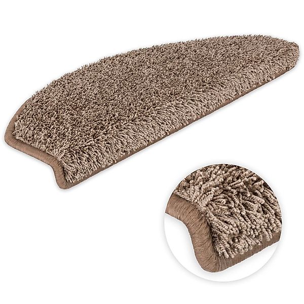 Metzker® Stufenmatte Shaggy Stufenmatten Emphoria Halbrund bordeaux 15 Stüc günstig online kaufen