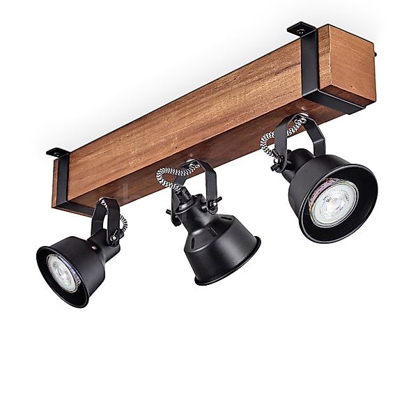 hofstein Deckenleuchte moderne Deckenlampe aus Metall/Holz günstig online kaufen
