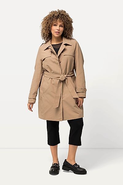 Ulla Popken Wintermantel Trenchcoat A-Linie Hemdkragen günstig online kaufen