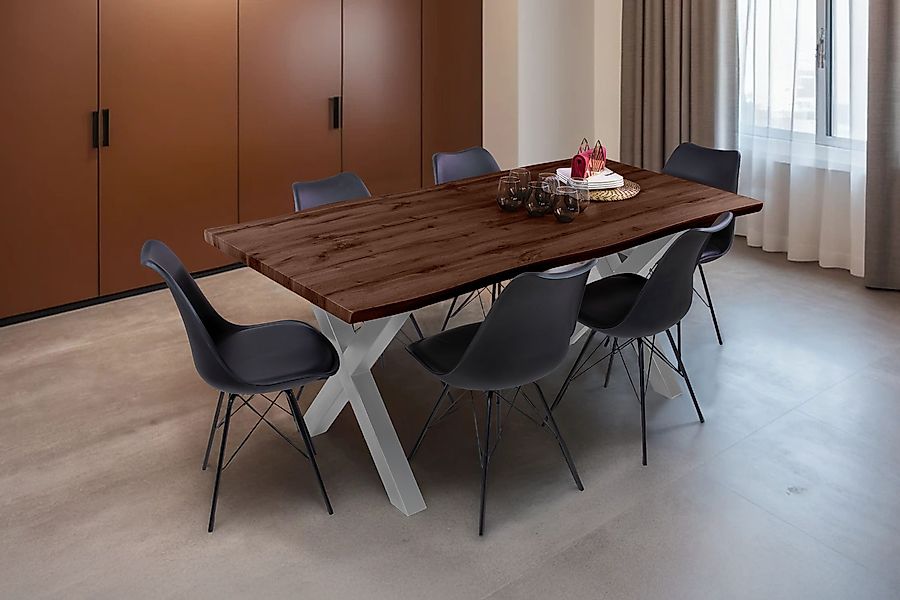 Loreno® Esstisch Josy, Nussbaumholz, Baumkante, MDF-Platte, günstig online kaufen