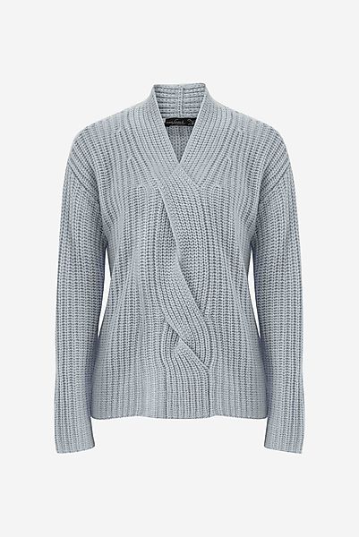 V-Ausschnitt-Pullover mit Zopfmuster günstig online kaufen