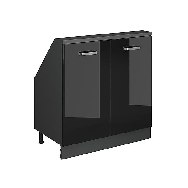 Vicco Unterschrank R-Line, Schwarz Hochglanz/Anthrazit, 80 günstig online kaufen
