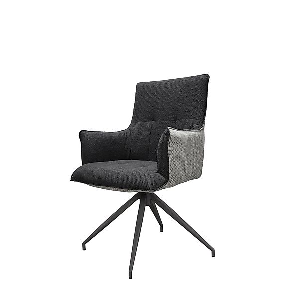 Garden Pleasure Gartensessel Zevio Stahl mit Armlehnen Dunkelgrau 2er Set günstig online kaufen