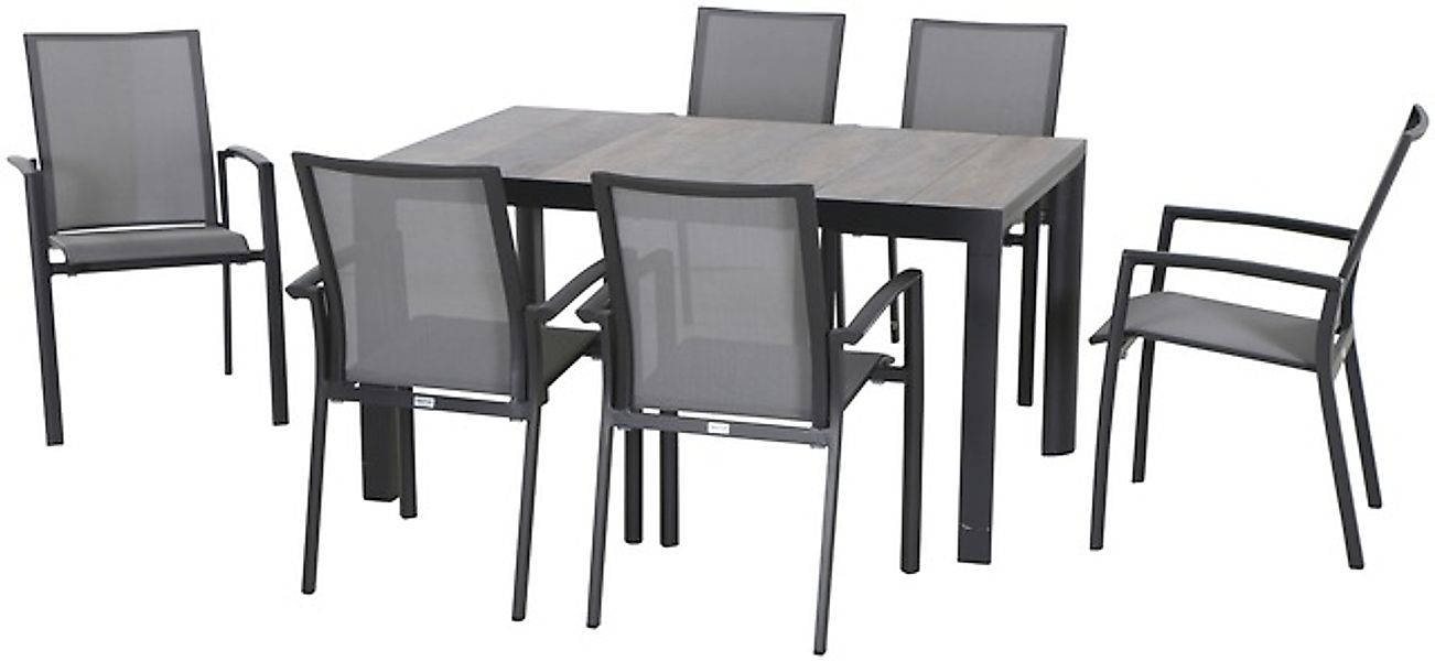Siena Garden Garten-Essgruppe »Velia« 6x Dining Sessel: 56x66x89 cm, Tisch: günstig online kaufen