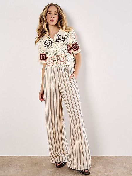 Apricot Shirtbluse Blusentop mit quadratischem Häkelmuster günstig online kaufen