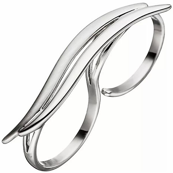 SIGO Damen Ring Zweifingerring 925 Sterling Silber matt mattiert Silberring günstig online kaufen