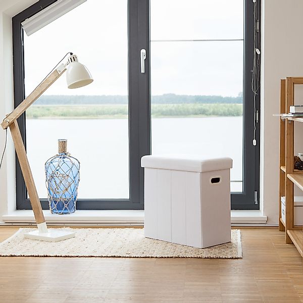 relaxdays Sitzhocker Faltbarer Sitzhocker, Weiß günstig online kaufen