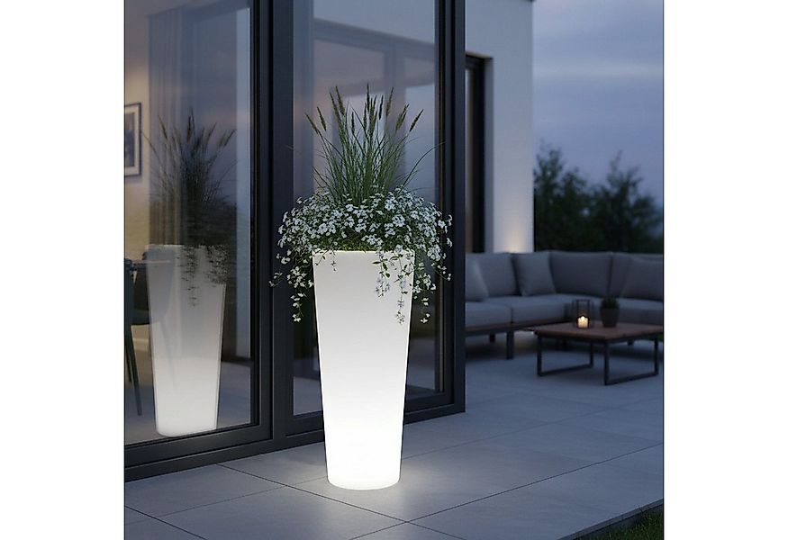 Arnusa Blumentopf Moderner LED Blumenkübel XL 90 cm rund beleuchtet PL404S, günstig online kaufen