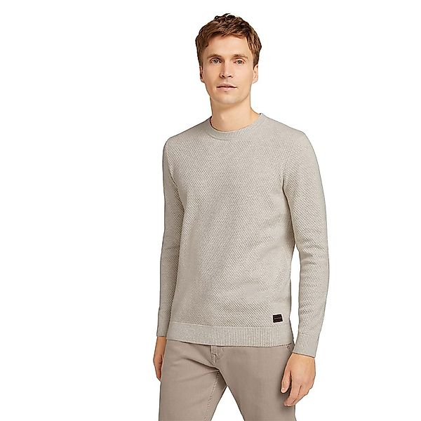 Tom Tailor Basic Structure Pullover XL Light Medium Grey Melange günstig online kaufen