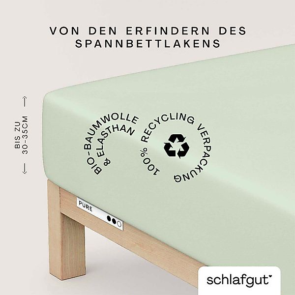 Schlafgut Spannbettlaken PURE Bio-Baumwolle mit Elasthan, günstig online kaufen