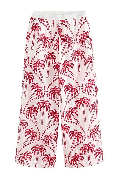 Next Palazzohose Hose mit Stickerei, Palme-Print günstig online kaufen
