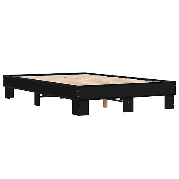 vidaXL Bettgestell Schwarz 140x200 cm Holzwerkstoff und Metall 845857 günstig online kaufen
