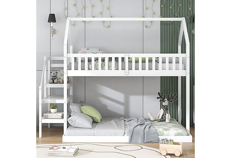autolock Etagenbett Etagenbett, Hausbett mit Treppe, Kinderbett mit Fallsch günstig online kaufen