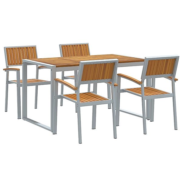vidaXL 5-Teiliges Garten-Essset aus AkazienMassivholz und Metall 3284367 günstig online kaufen