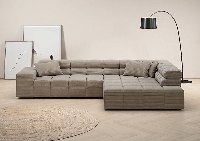 INOSIGN Ecksofa "Ancona incl. Kopfteilverstellung, Breite 319cm, L-Form", w günstig online kaufen