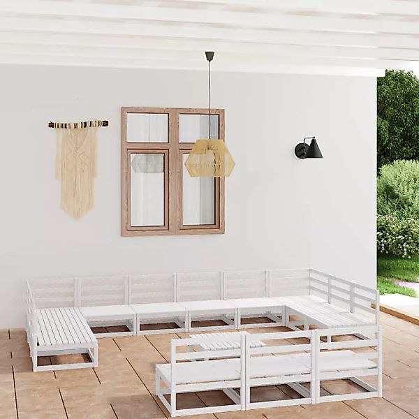 14-tlg. Garten-lounge-set Kiefer Massivholz günstig online kaufen